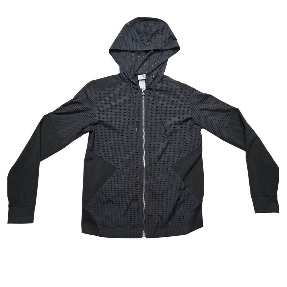 Champion C9 Womens XS Black Perforated Mesh Full Zip Active Hoodie Gorpcore